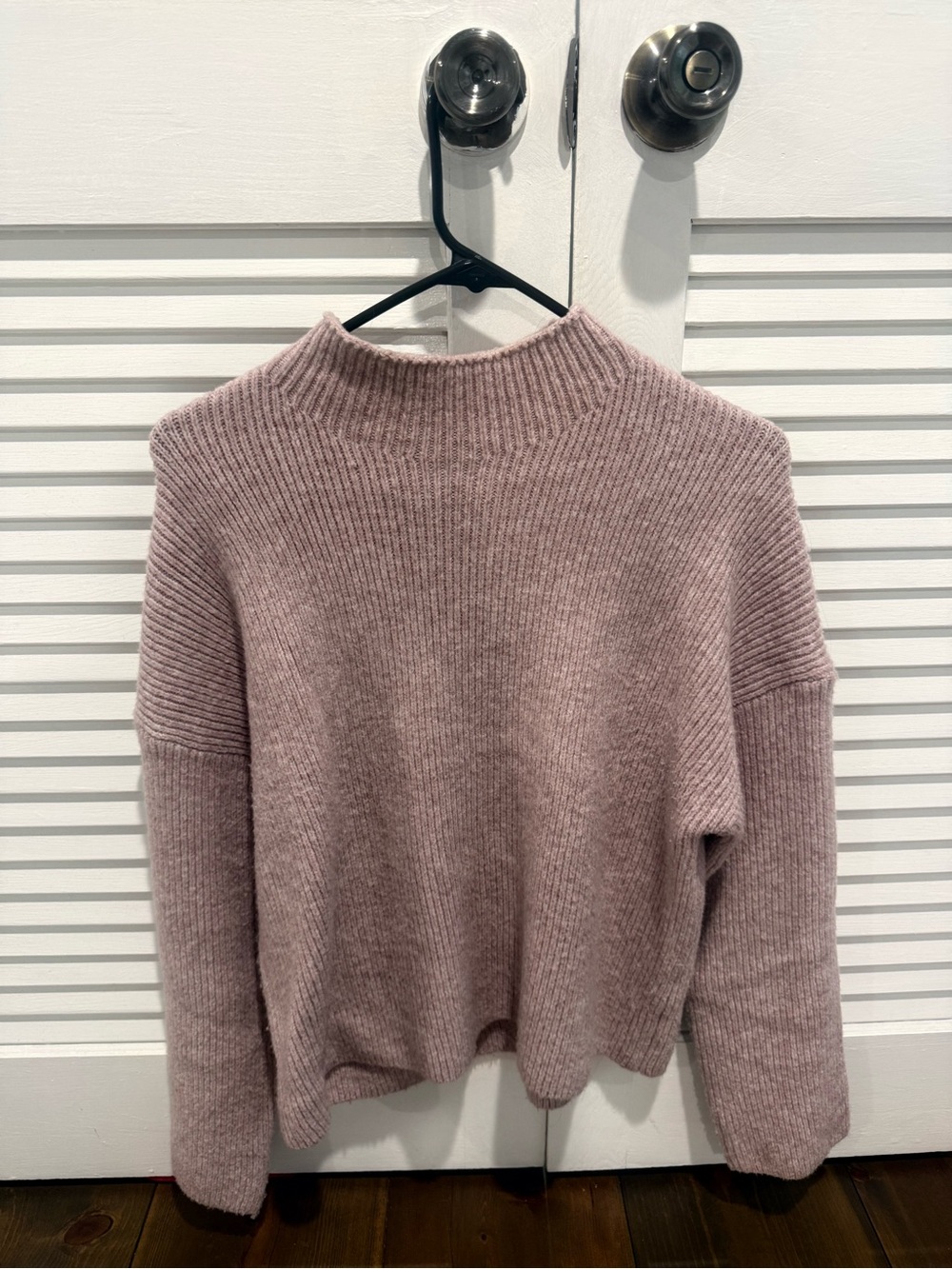 Abercrombie & Fitch Dusty Mauve Ribbed Mock Neck Sweater